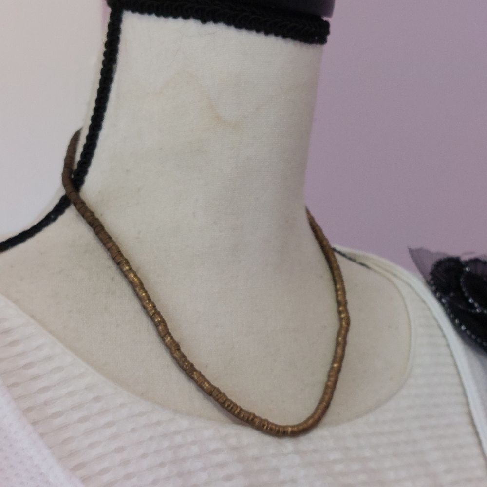Serifina Brass Tone All Disc Metal Beads Necklace - Picture 2 of 5